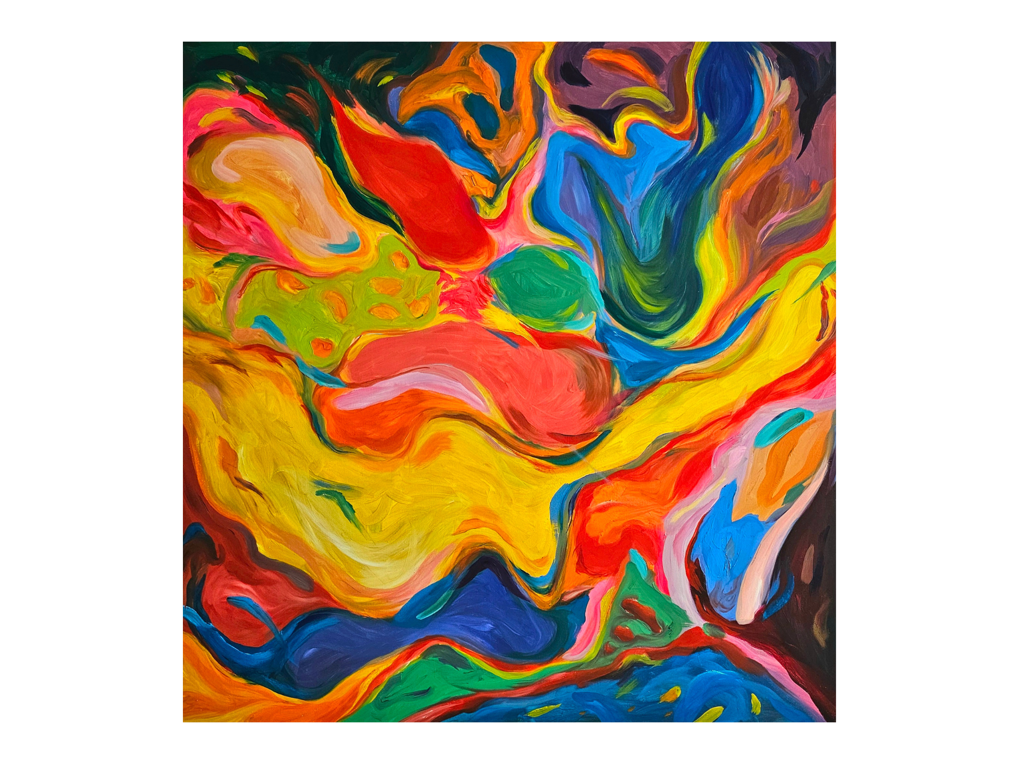 Light on the Surface, oil on canvas, 140×140cm, 2022