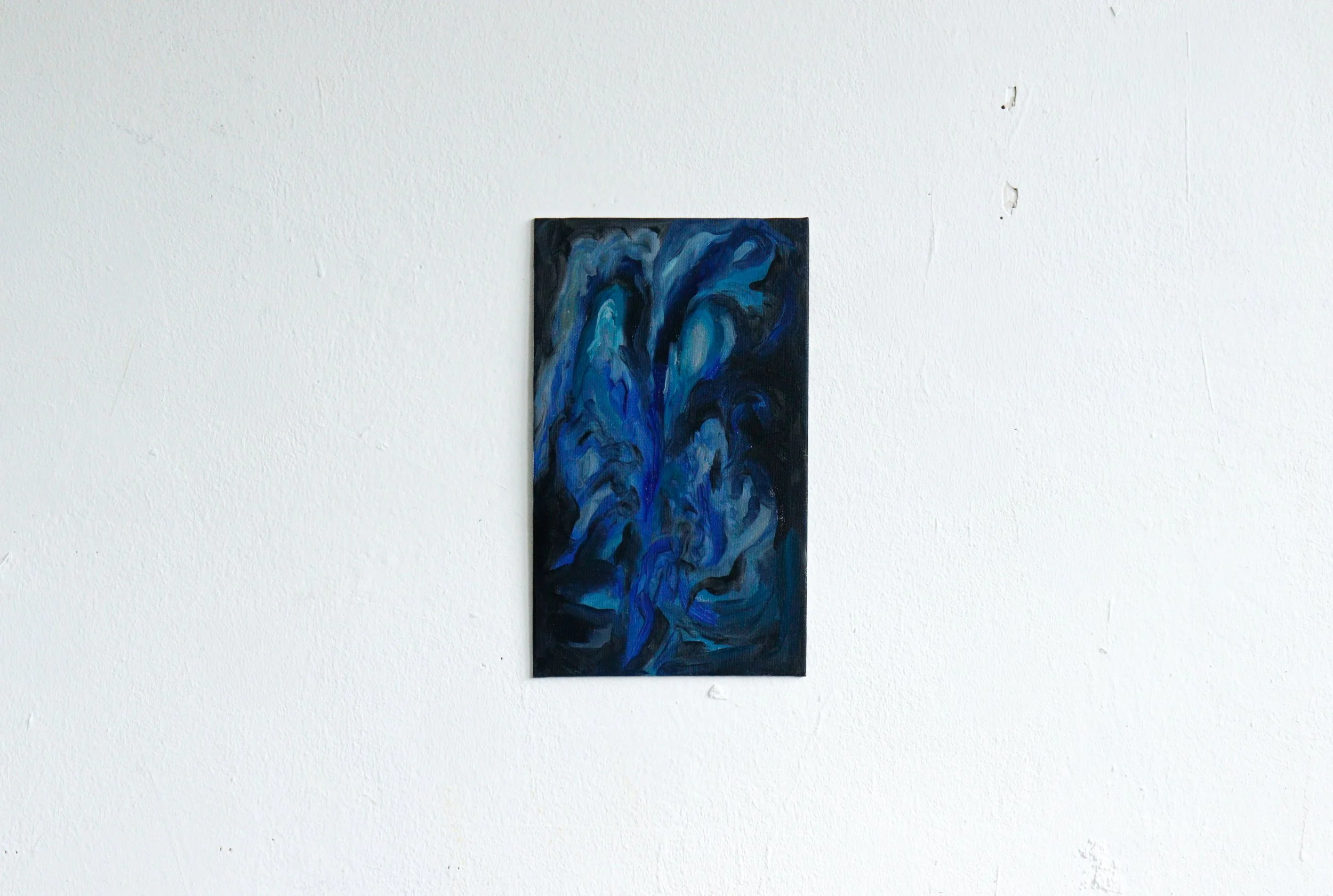 Rising Water Jet, Oil on painting cardboard,
25 × 15 cm, 2023