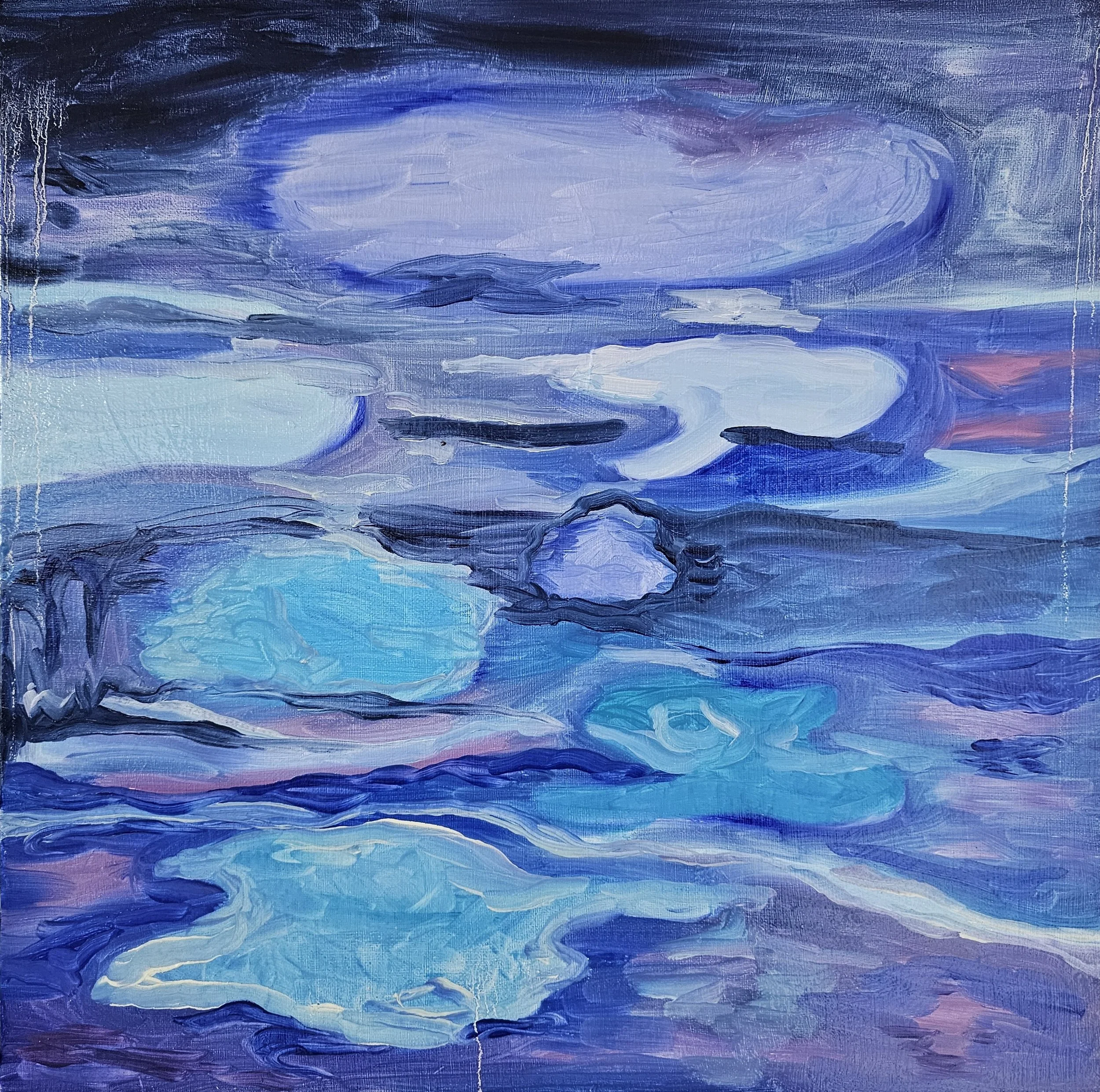 Sunset, oil on canvas, 50×50 cm, 2024