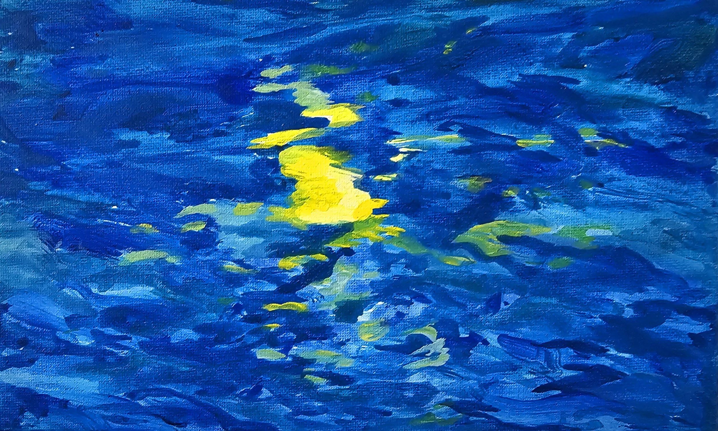 Light in the River – Sunset Series,
acrylic on painting cardboard, 25×15 cm, 2024