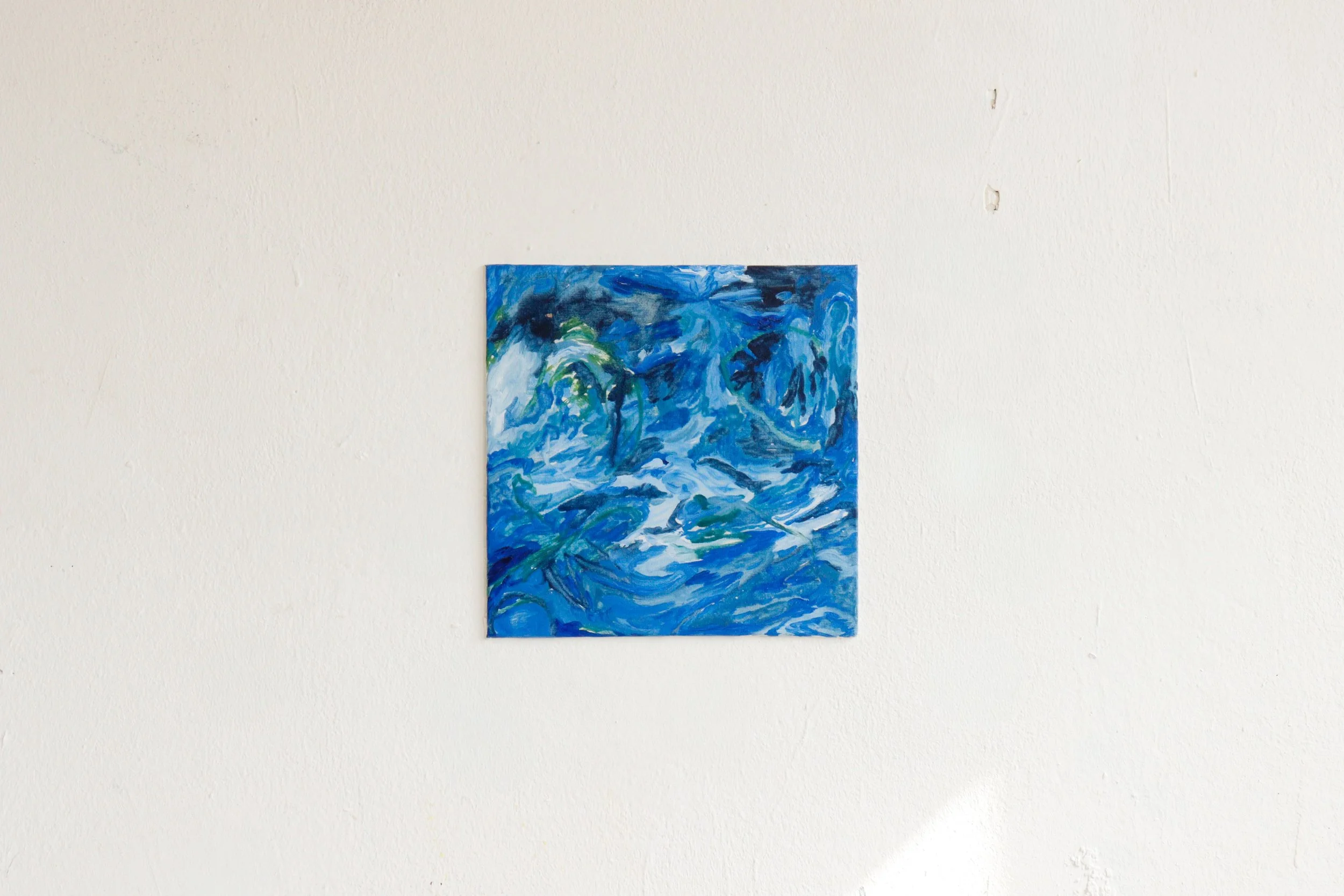 Light by the River, acrylic on canvas board, 20 × 20 cm, 2024