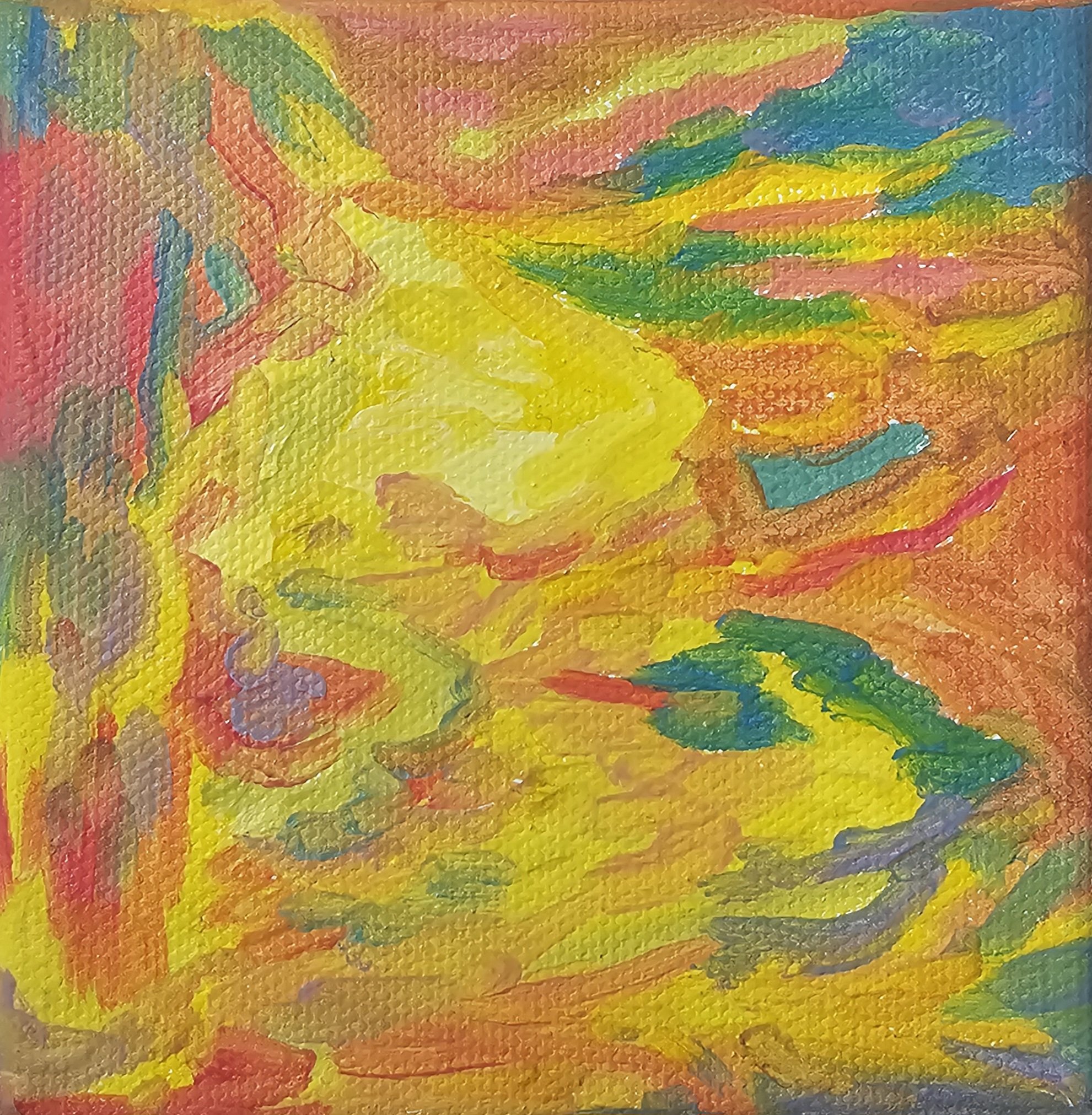 Light in the Forest,
oil on canvas, 10×10cm, 2024