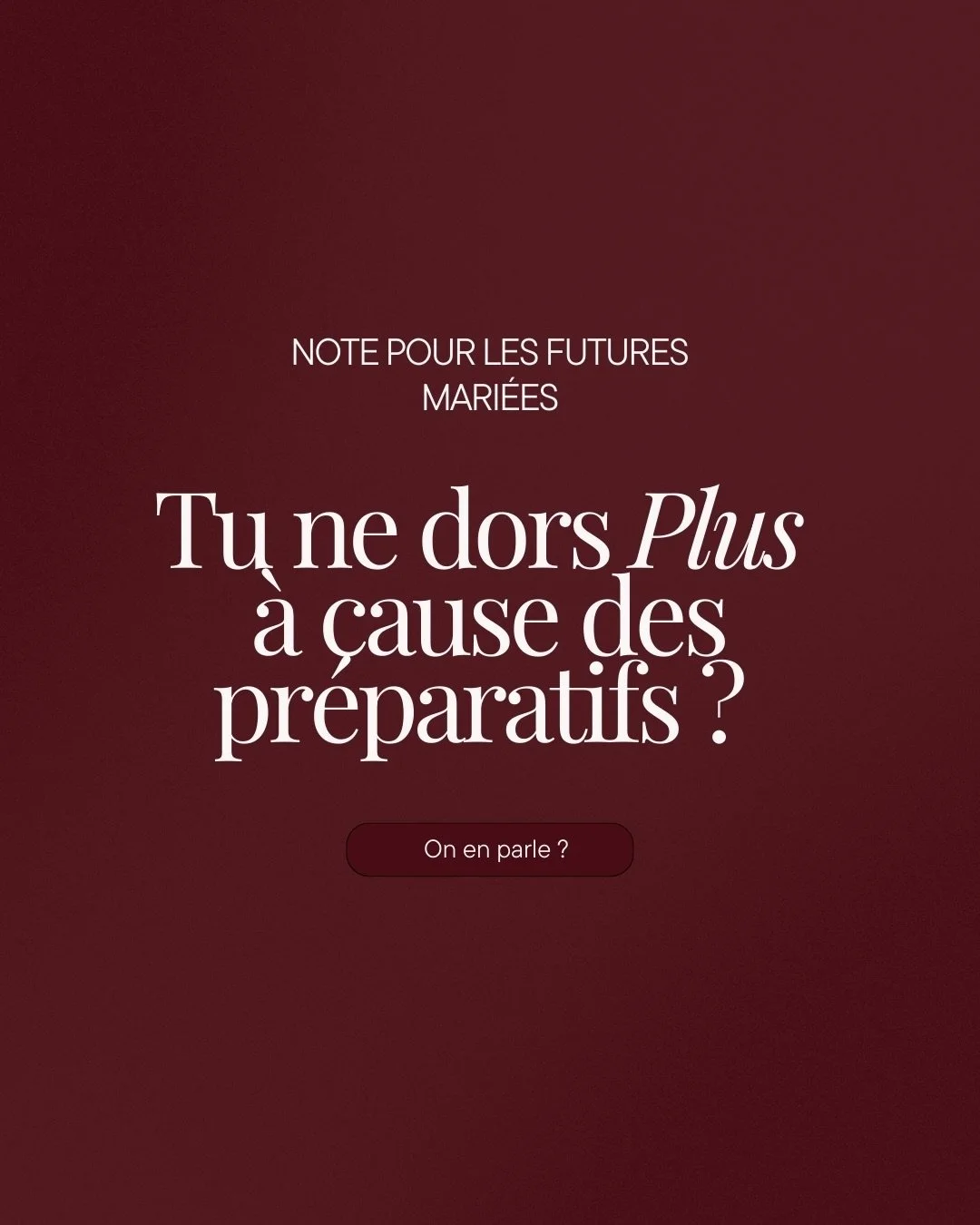 Tu ne dors plus &agrave; cause des pr&eacute;paratifs ?
 Bienvenue dans le club des &ldquo;je refais mon planning de mariage &agrave; 23h&rdquo; 😅

Ce que je vois le plus souvent, ce n&rsquo;est pas &ldquo;des mari&eacute;es trop stress&eacute;es&rd