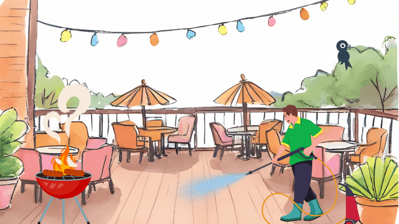 Decking pressure washing services in Colchester