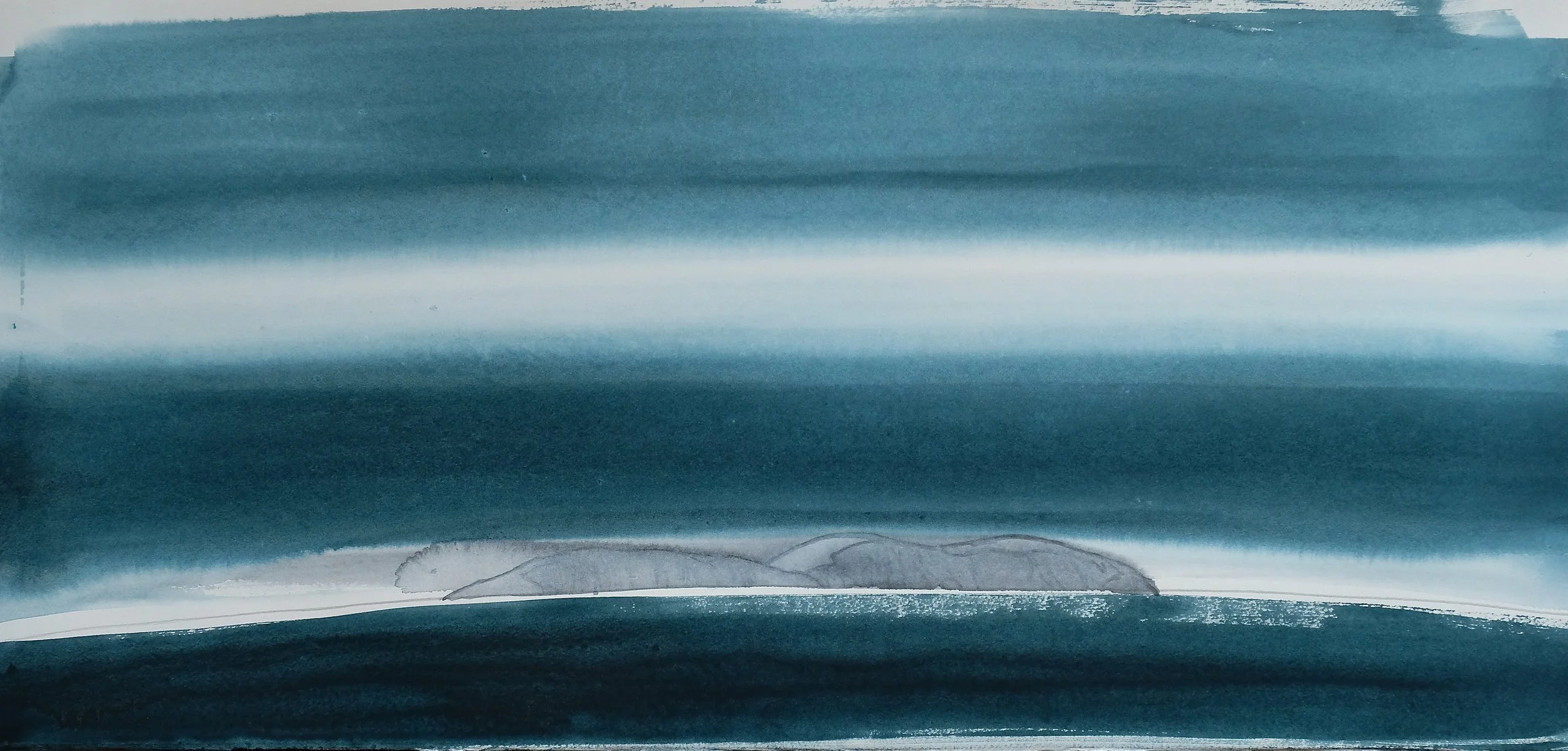 Na h’Eileanan Seunta study 3 - watercolour 41 x 86 cm  £2100