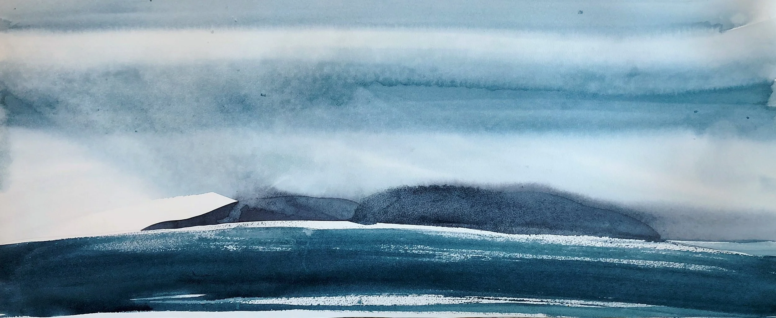 Na h’Eileanan Seunta study 1 - watercolour 40 x 84 cm  £2100