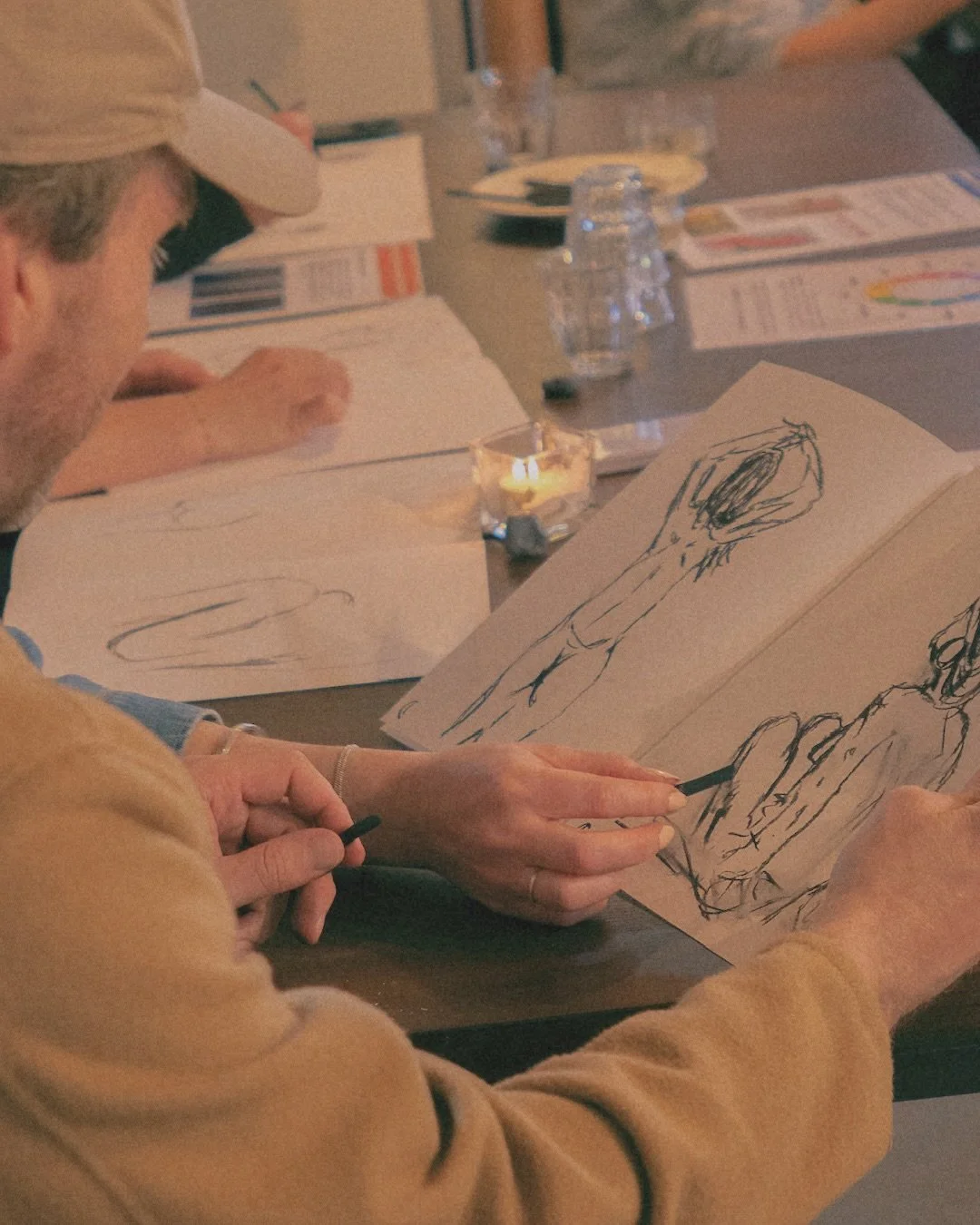 The body is a play of light and shadow. Charcoal offers a beautiful way to explore form, understand contrast, and capture the subtle balance between highlights and depth that brings a figure to life. Join our model painting workshop, where we start w