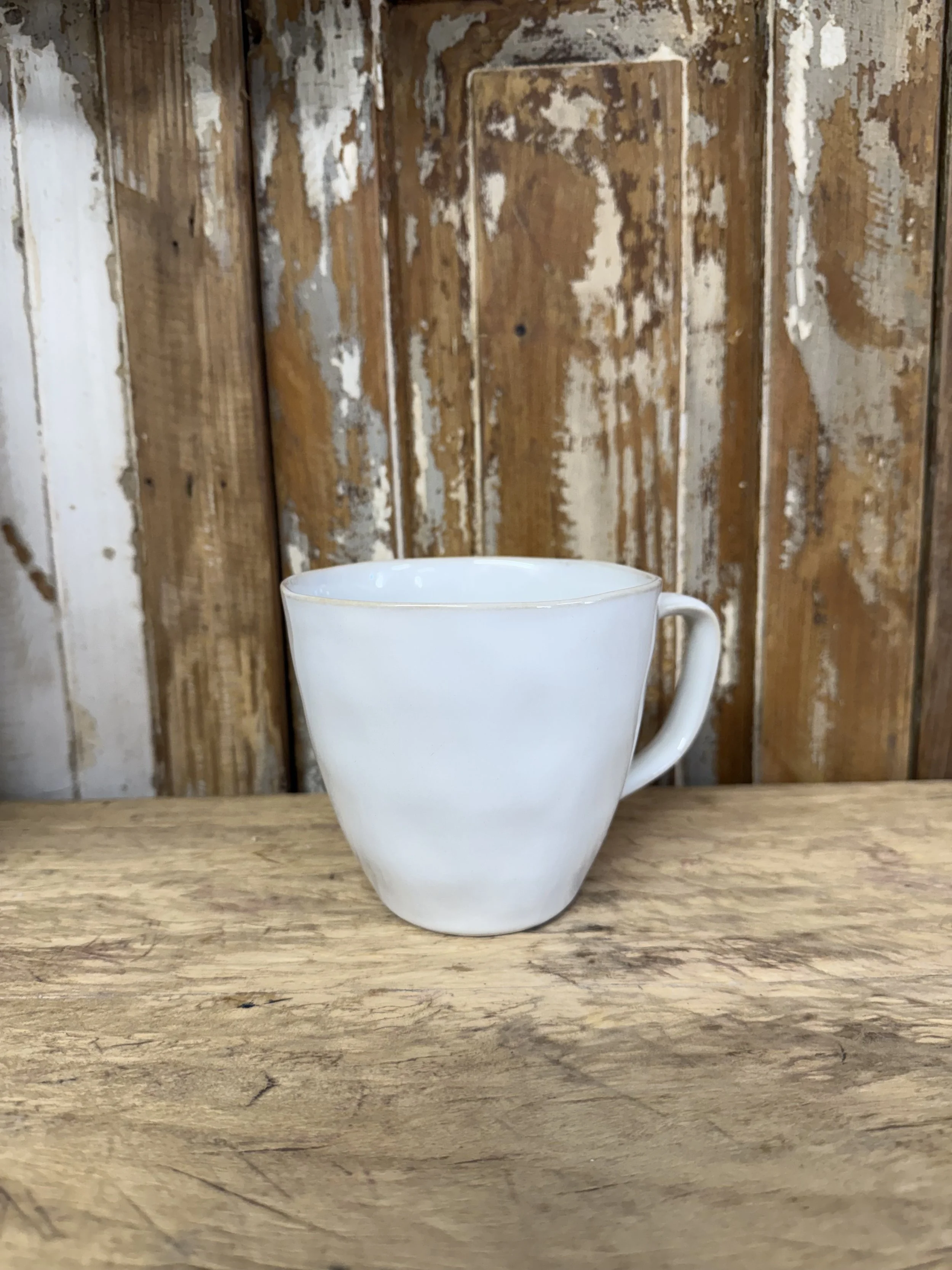 Artisan Rustic White Ceramic Mug