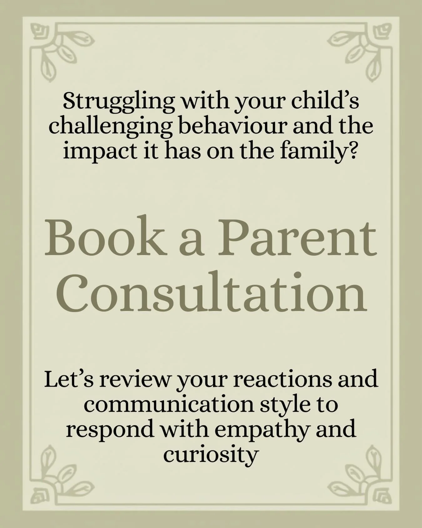 As a parent do you find your child&rsquo;s behaviour challenging and unacceptable, but are unsure how to manage things?

Talk to me&hellip;

As a child, adolescent and family therapist I am ideally placed to be curious with you about your reactions a