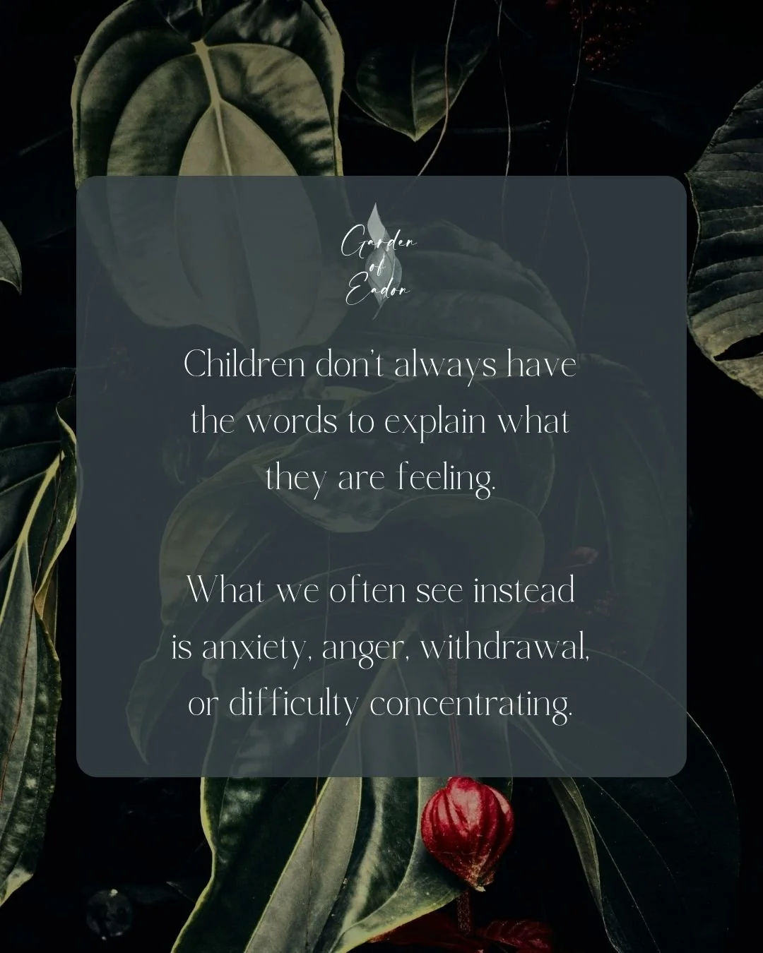 Children don&rsquo;t always have the words to explain what they are feeling.

What we often see instead is anxiety, anger, withdrawal, or difficulty concentrating.

These are not always problems to be fixed, but ways of communicating something that h