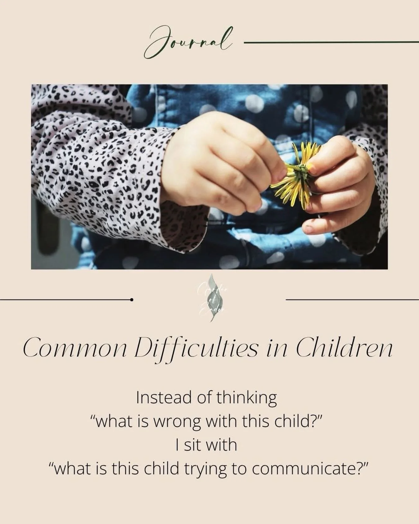 Many of the difficulties we see in children are not disorders in themselves, but responses to their environment, relationships, and stage of development.

It can be easy to focus on behaviour &mdash; what a child is doing &mdash; rather than what tha
