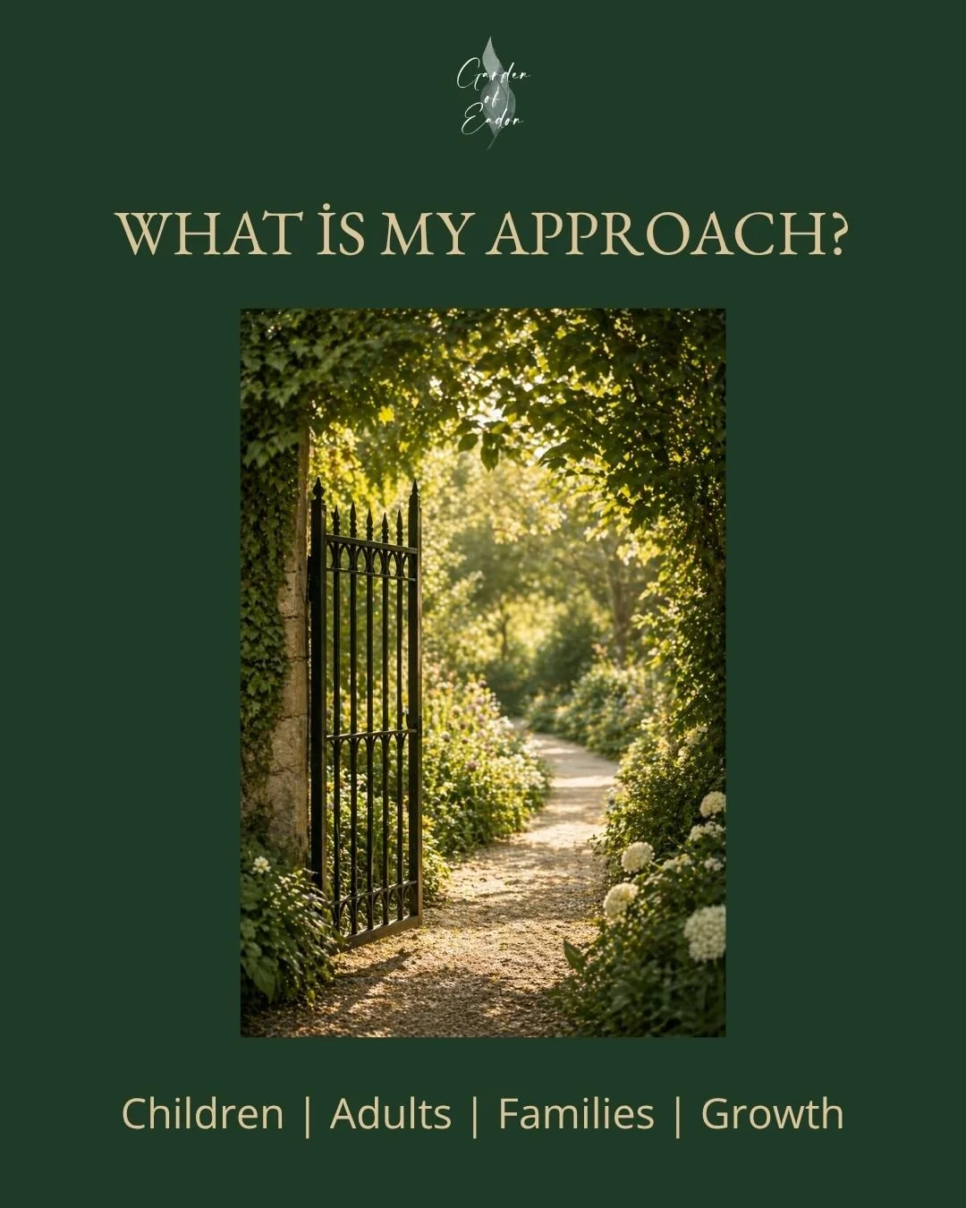Therapy should never be one-size-fits-all.

At Garden of Eadon, I work with children, adults, parents, families and men through different seasons of life.

Different people need different ways to grow.

Friday I&rsquo;ll be sharing a longer Journal p