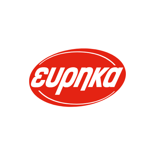 Red oval logo with white stylized text that reads 'eupka'