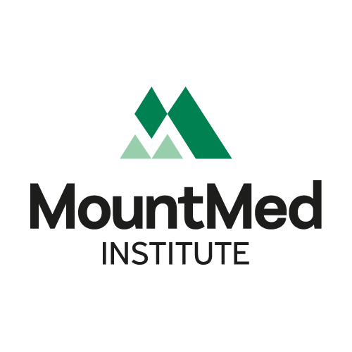 Logo of MountMed Institute featuring stylized mountain peaks above the text.