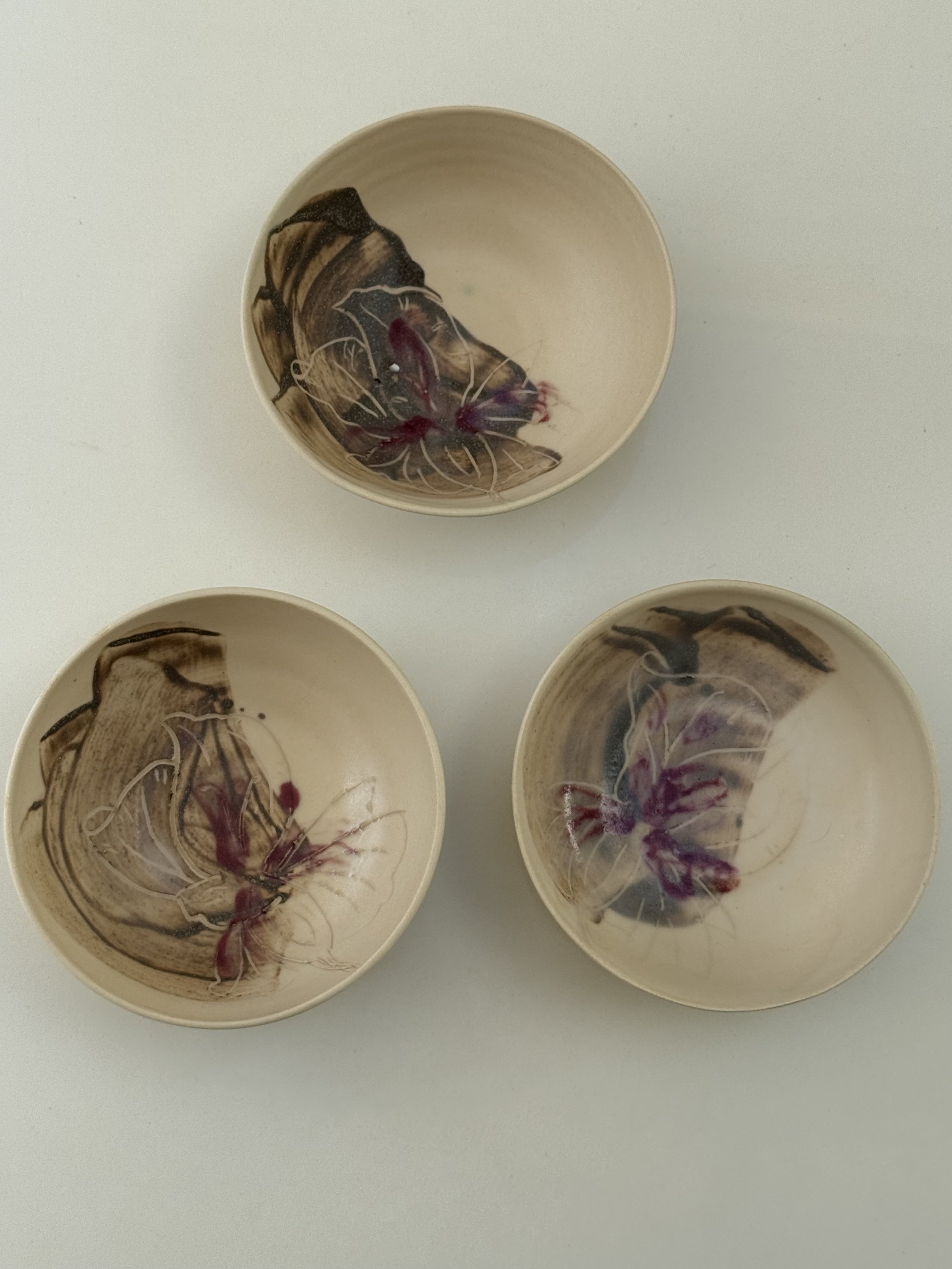Large Iris Bowls, set of 6