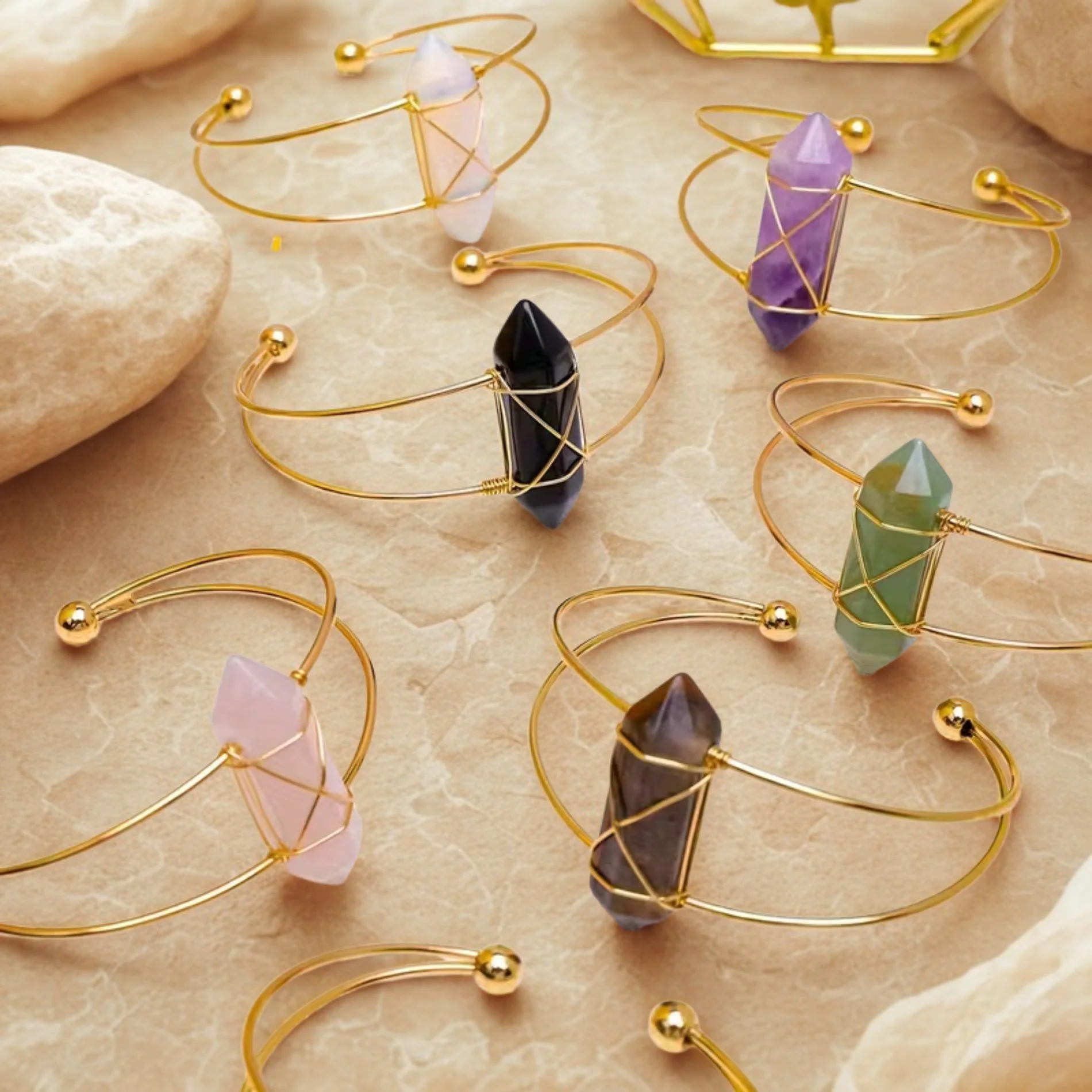 Natural Crystal Bangle