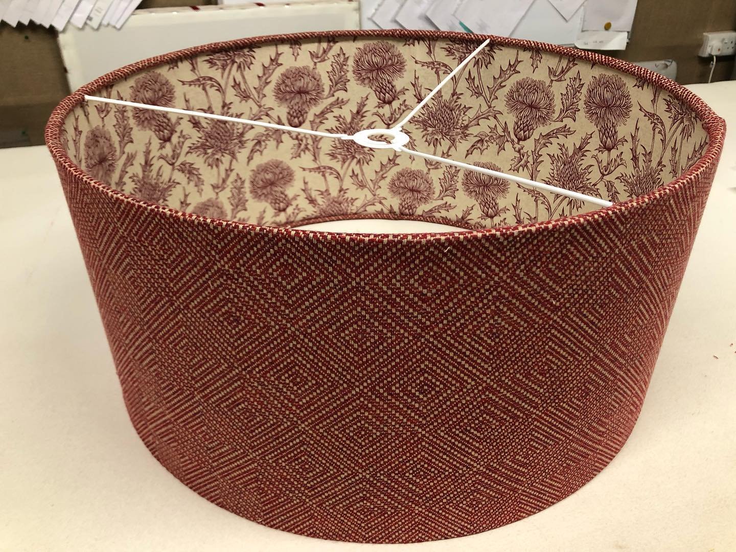 A little workbench moment ✨

We love a lampshade that has something extra going on&hellip; textured fabric on the outside and a beautiful patterned lining inside.
It&rsquo;s those details you don&rsquo;t always see straight away that make all the dif