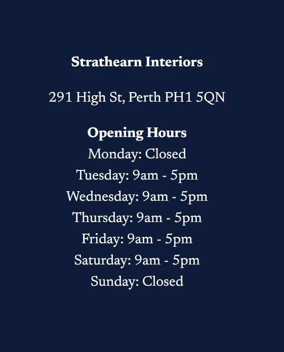 📢 Change to Our Opening Hours 📢

Just a quick note to let you know that our opening hours have changed.

Whether you're looking for beautiful fabrics, bespoke curtains, Roman blinds or simply some inspiration for your home, we'd love to see you in 