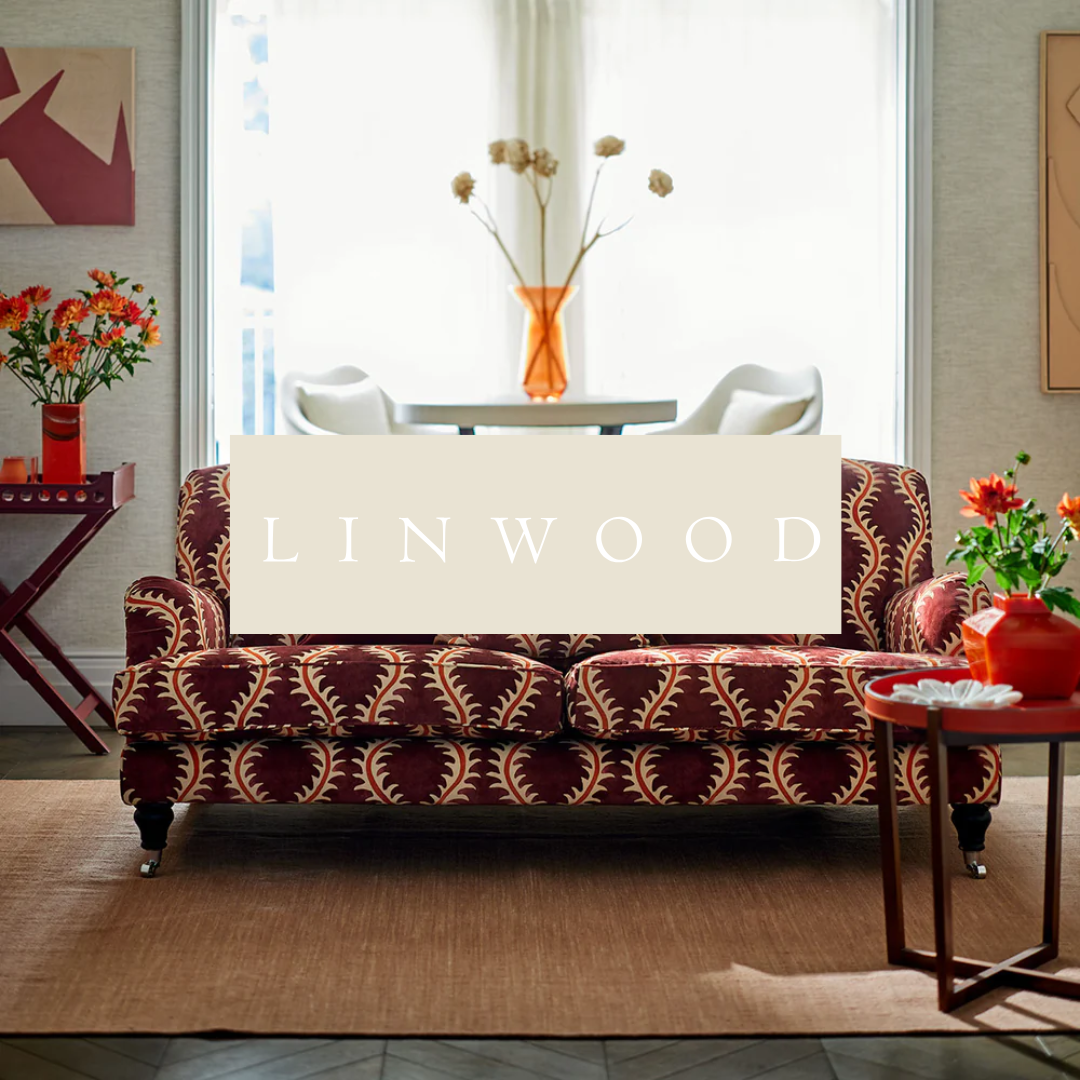 Jazzy fabric sofa in a light bright room