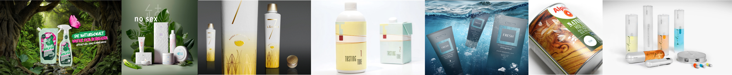 Verschiedene Pflegeprodukte und Nahrungsergänzungsmittel in Flaschen, Tuben und Packungen auf einer weißen Oberfläche.