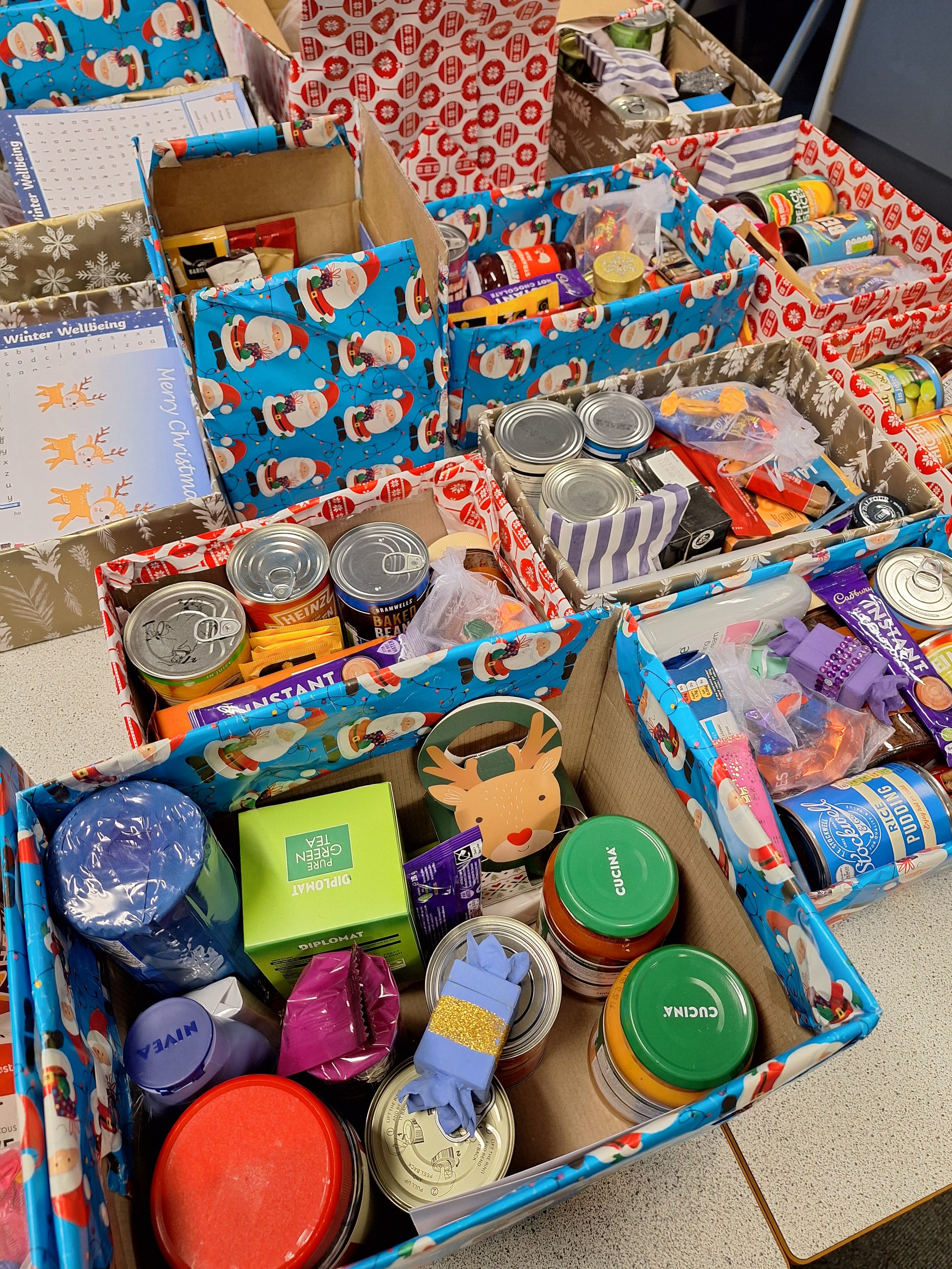 35 hampers were filled and packaged.jpg