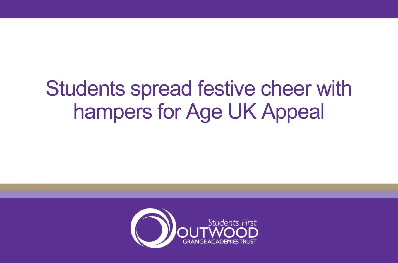 Students spread festive cheer with hampers for Age UK Appeal