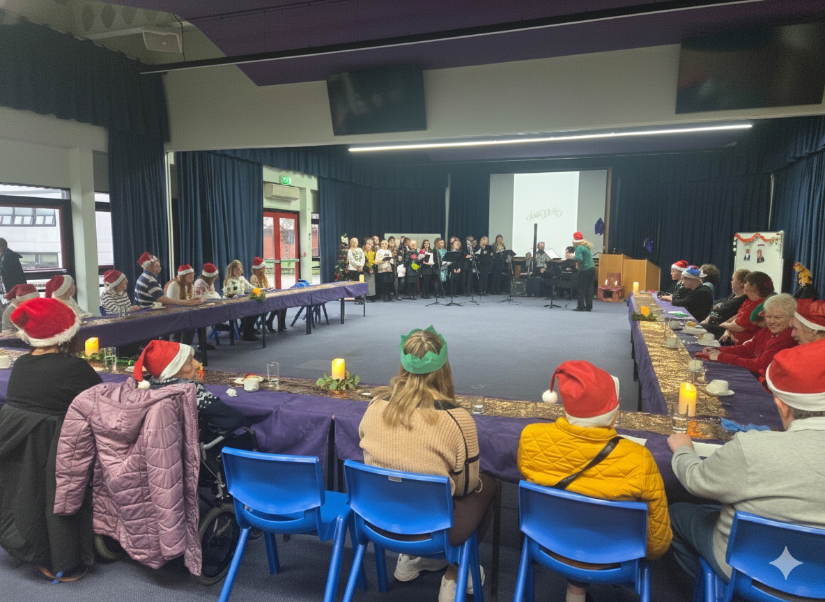 Guests were entertained by a school choir and musicians.png