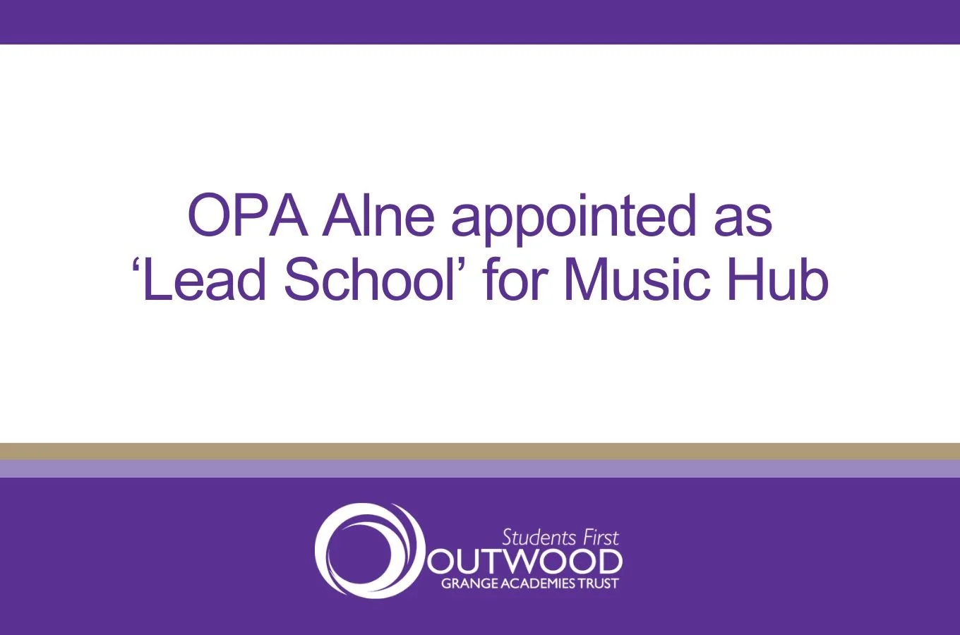 Outwood Primary Academy Alne appointed as ‘Lead School’ for Music Hub