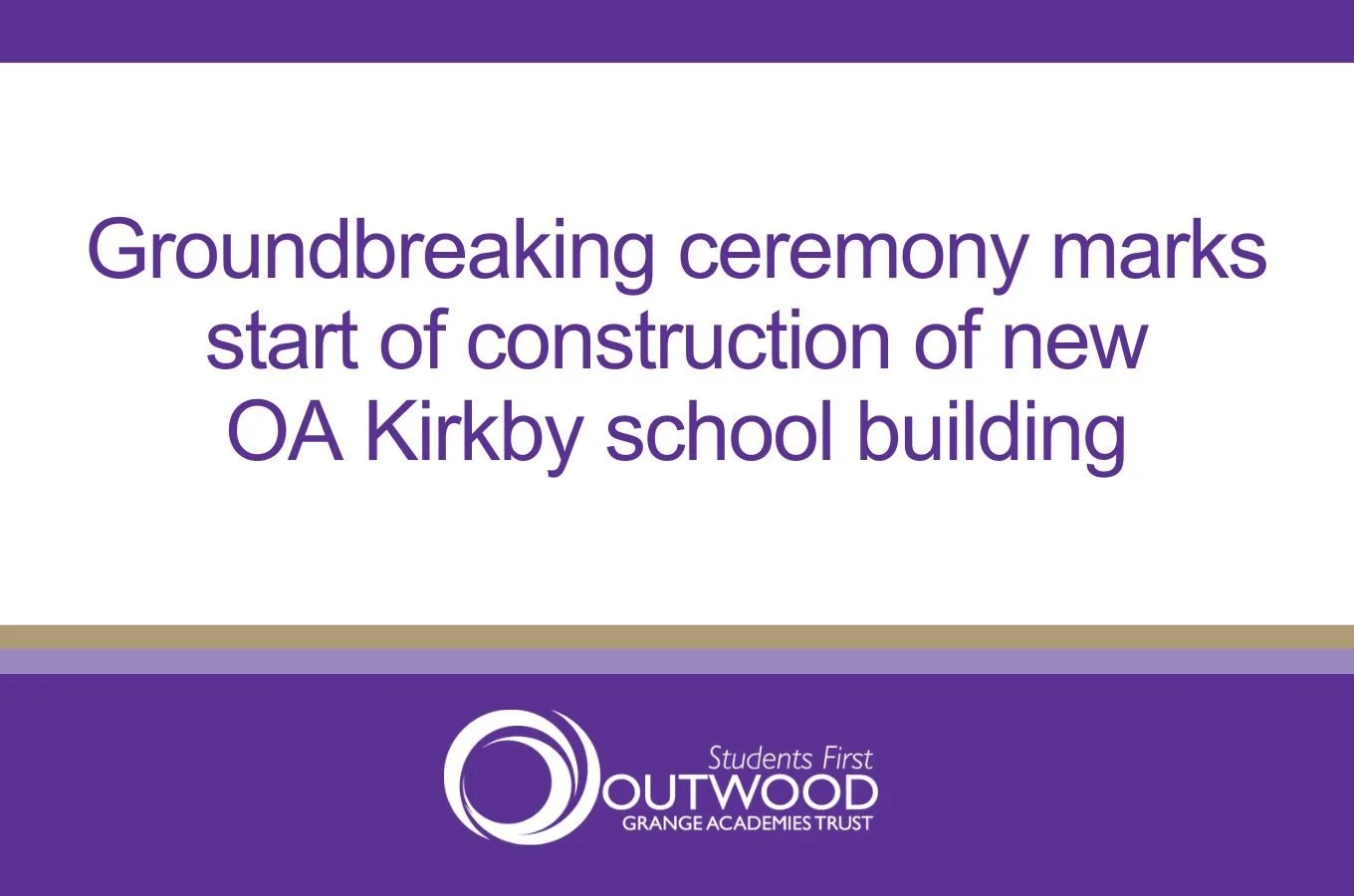 Groundbreaking ceremony marks start of construction of new Outwood Academy Kirkby school building