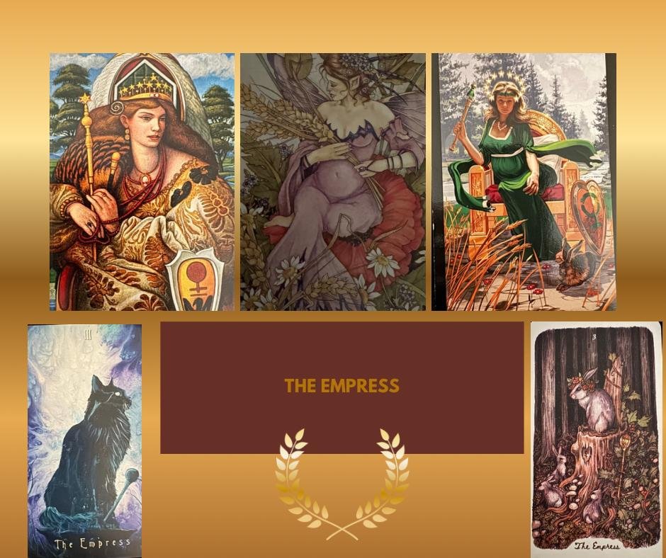 a collection of tarot card depicting The Empress