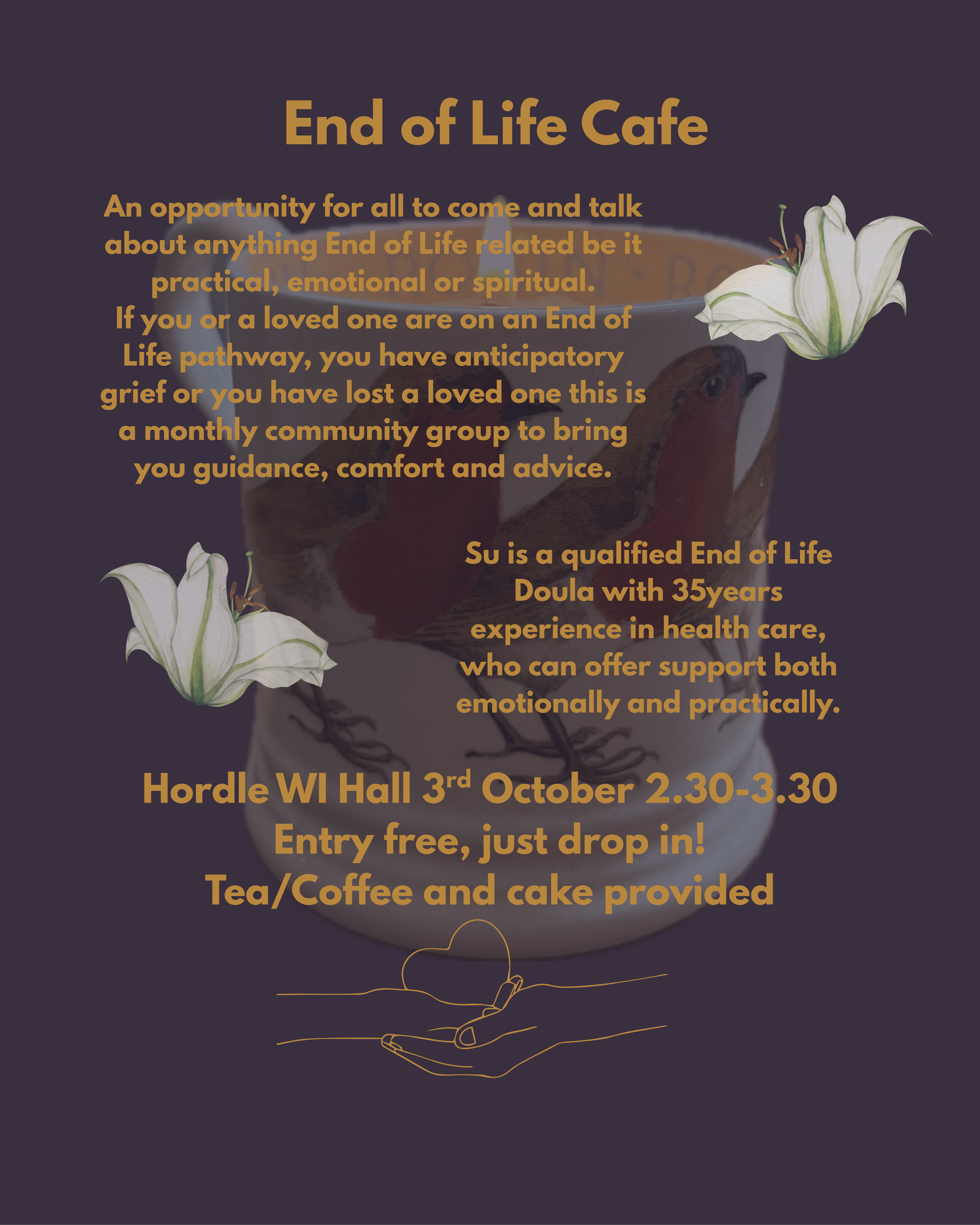 Poster for End of Life Cafe in Hordle, New Forest