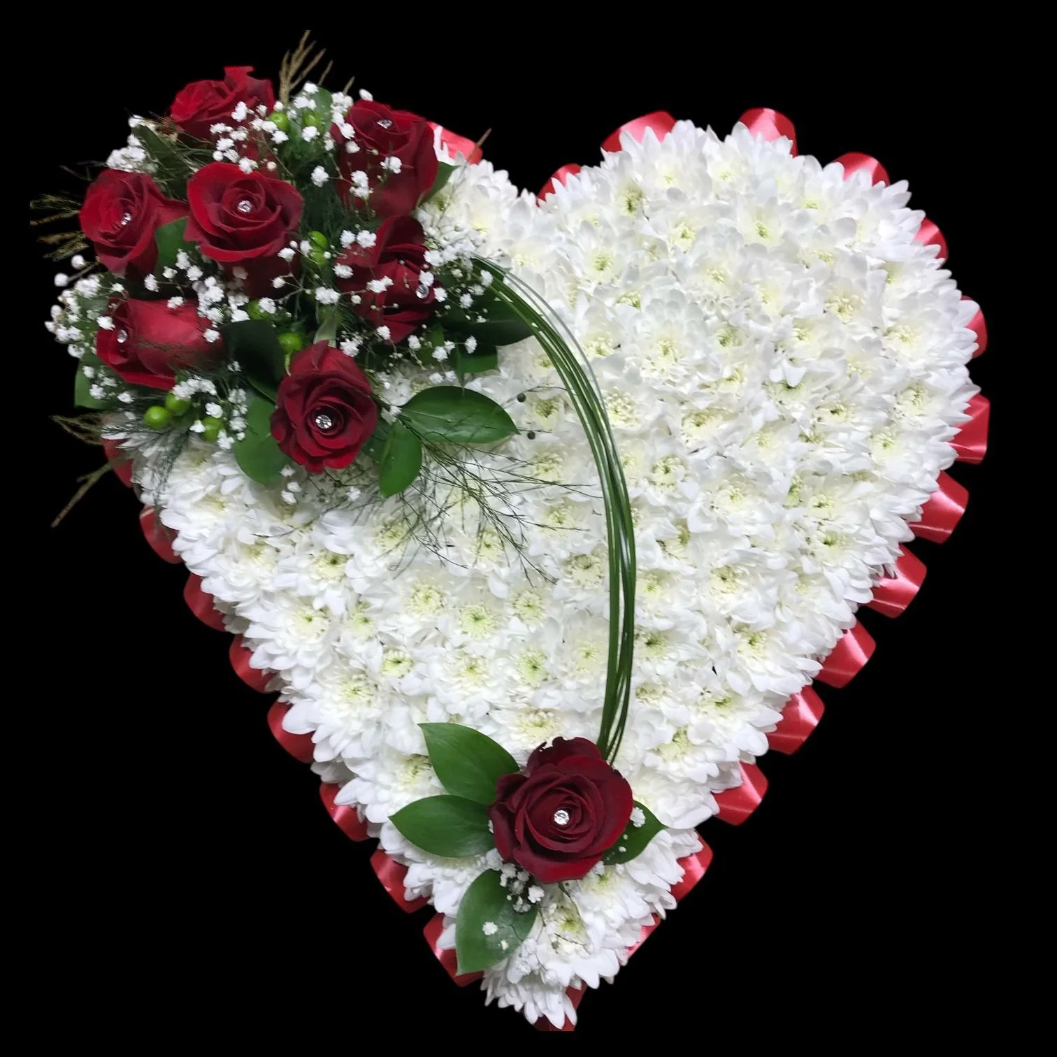 White Based Heart With Spray