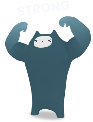 Een cartoonversie van een schattige beer die met zware gewichten in zijn armen train.