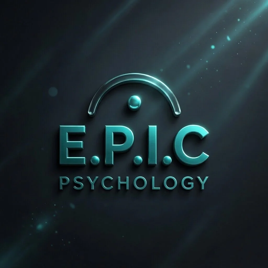 E.P.I.C Psychology logo, evidence-based psychology and coaching for behaviour change, decision-making and overcoming negative thinking patterns.