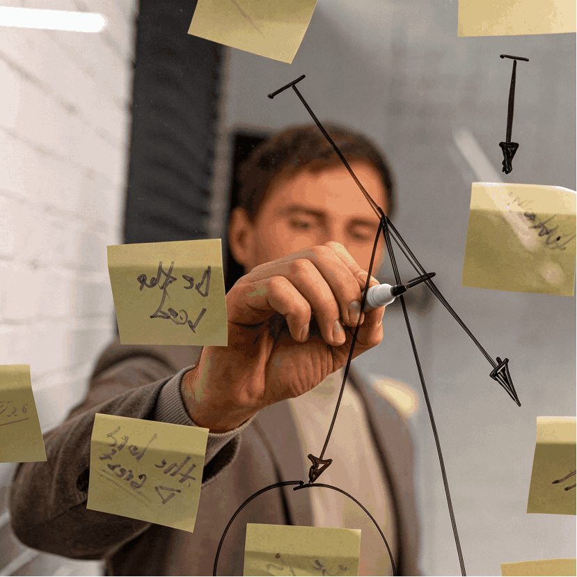 Recruiter thinking carefully while reviewing candidate profiles