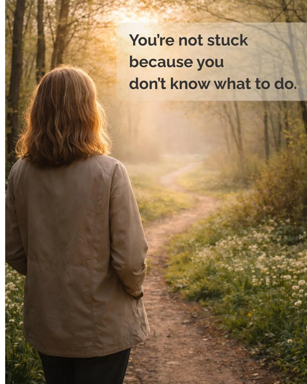 You&rsquo;re not stuck because you don&rsquo;t know what to do.

You&rsquo;ve thought about it.
Turned it over.
Looked at it from every angle.

You&rsquo;ve had moments where it felt clear.
And then&hellip; it slips again.

Not because you&rsquo;re i