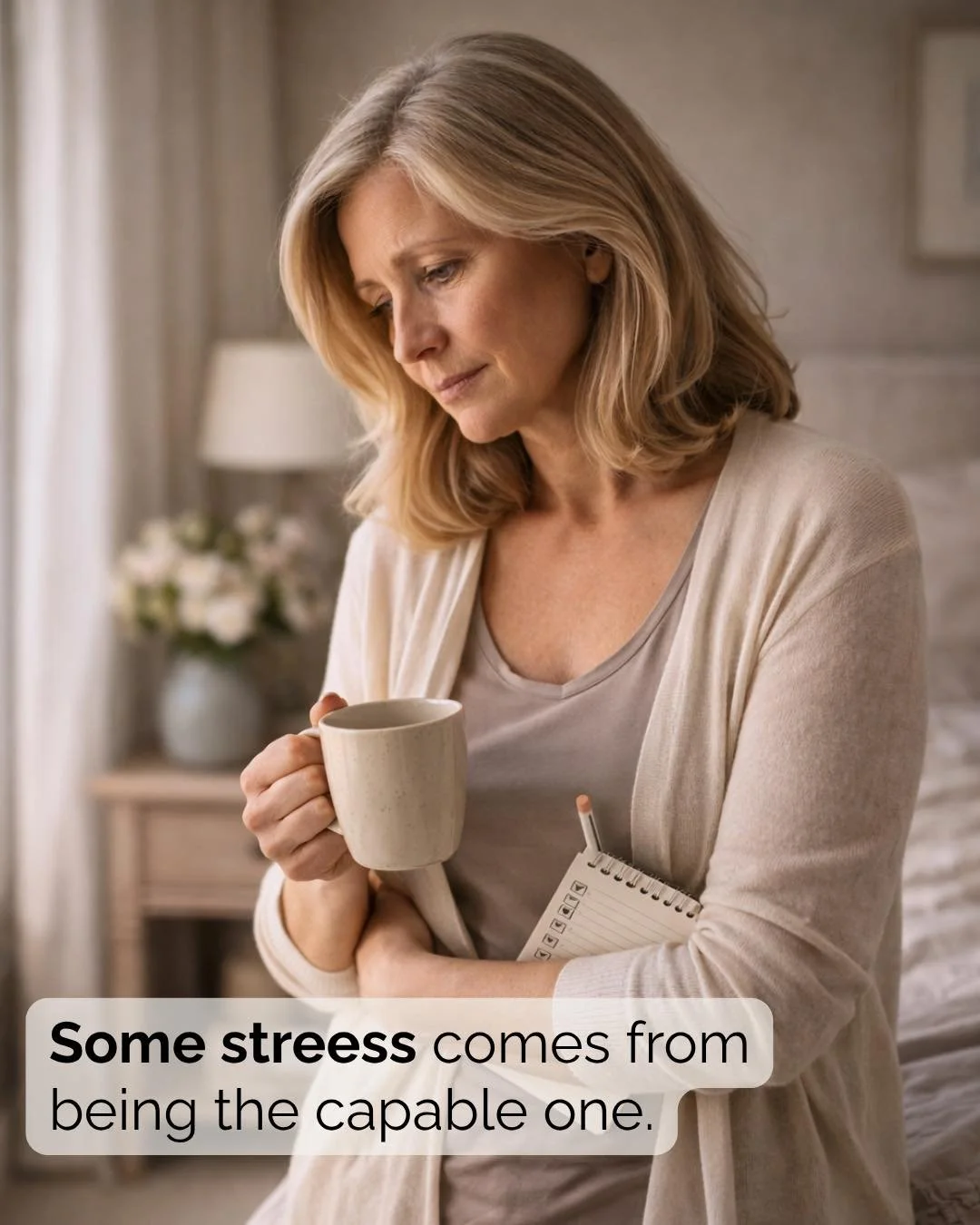 Some stress comes from being the capable one.

The one who notices.
Organises.
Remembers.
Anticipates.

You became her over time.

Not always because anyone asked you to.
But because you were capable enough to do it.

And slowly, it became expected.
