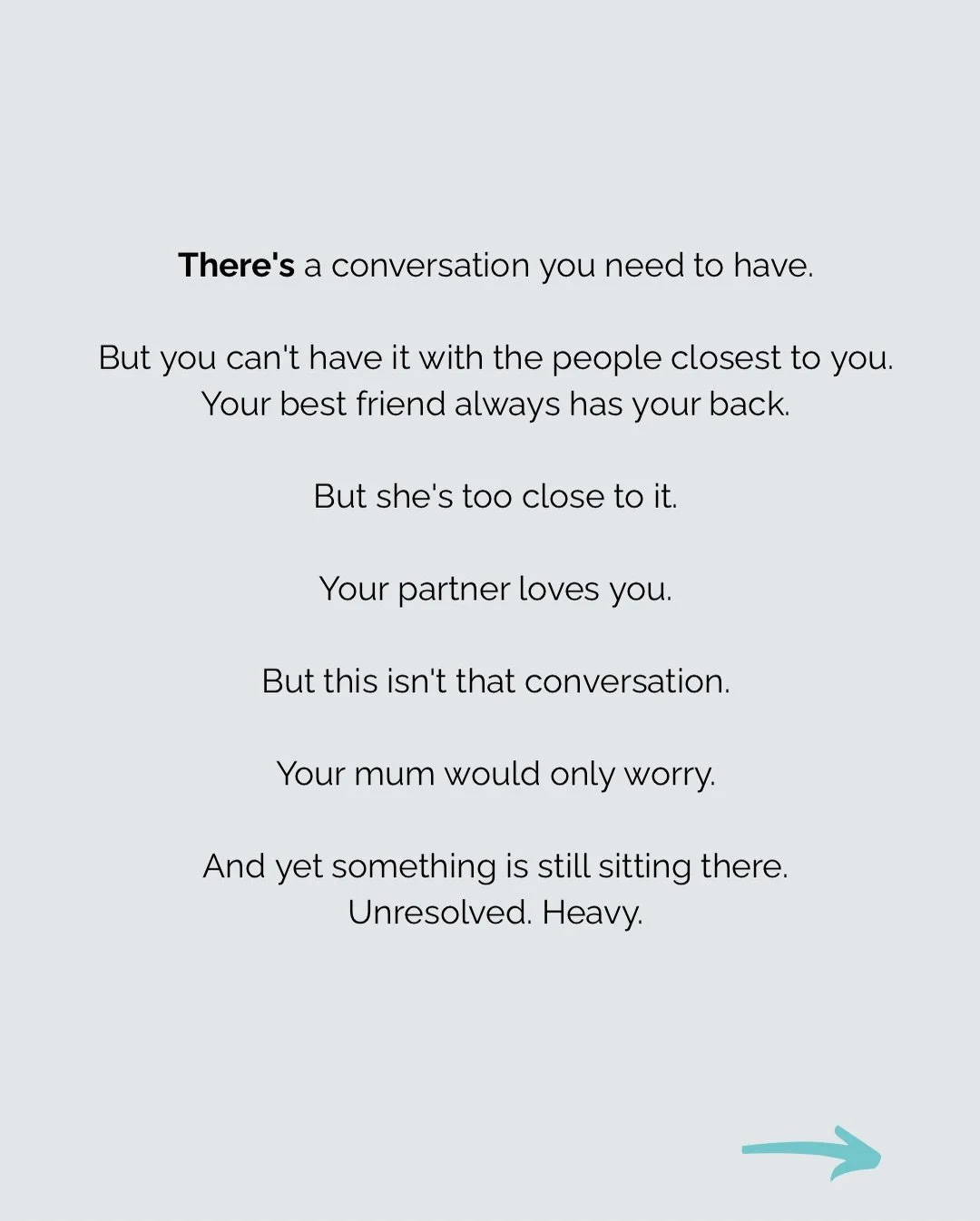 There&rsquo;s a conversation you need to have but you can&rsquo;t have it with the people closest to you.

Swipe to see if this is for you. 👉