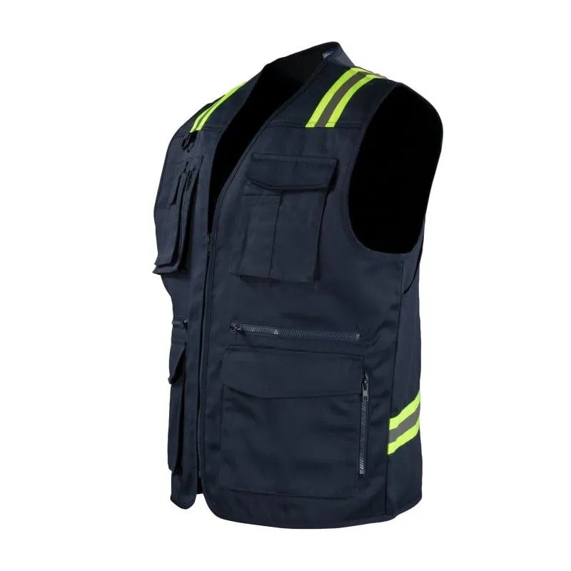 T-WORLD Chaleco Geólogo Gabardina Dual Hi-Vis Con Cinta Día y Noche Hombre