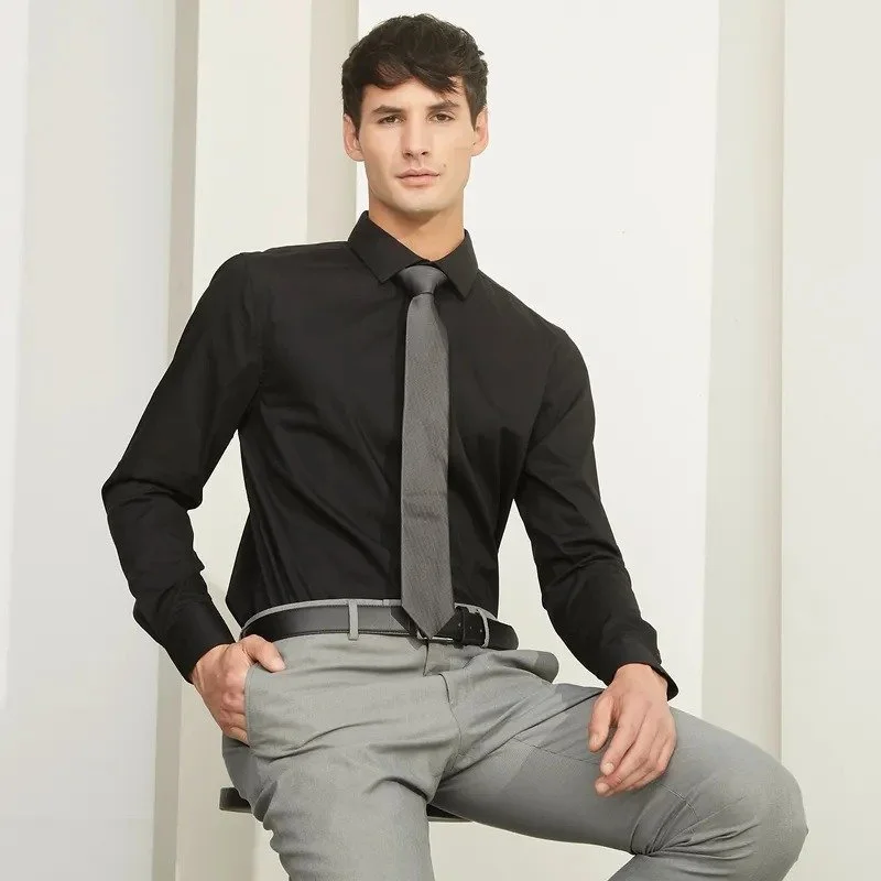 BASAMENT Camisa de vestir Algodón Manga Larga