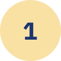 Eine goldene Medaille mit blauer Zahl 1.