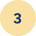 Zahl 3 auf einem beige-farbenen Hintergrund
