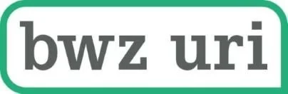 Logo mit dem Text "bzw uri" in Schwarz auf weißem Hintergrund, eingerahmt von einer grünen Linie.