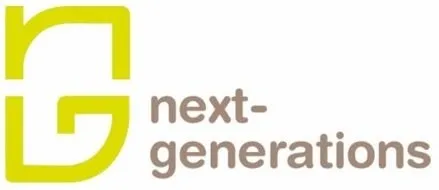 Logo mit einem stilisierten gelben Buchstaben 'g' und dem Text 'next-generations'