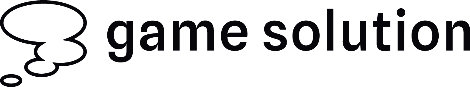 Logo von Game Solution mit stilisiertem Würfel und Text.