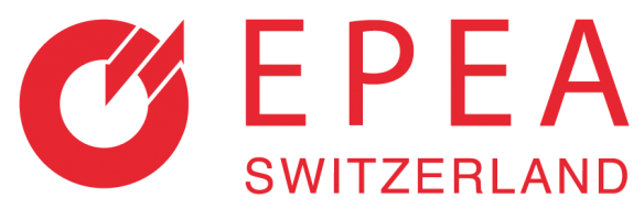 Logo von OPEA Switzerland, bestehend aus einem roten Kreis mit einem stilisierten schwarzen笑ck- und Nagel, und den roten Buchstaben 'OPEA' und der schwarzen Bezeichnung 'Switzerland' darunter.