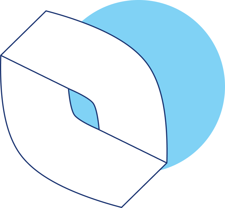 Ein 3D-Kreisdiagramm mit weißen und blauen Segmenten, das verschiedene Anteile zeigt.