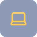 Symbol für einen Laptop auf blauer Hintergrund