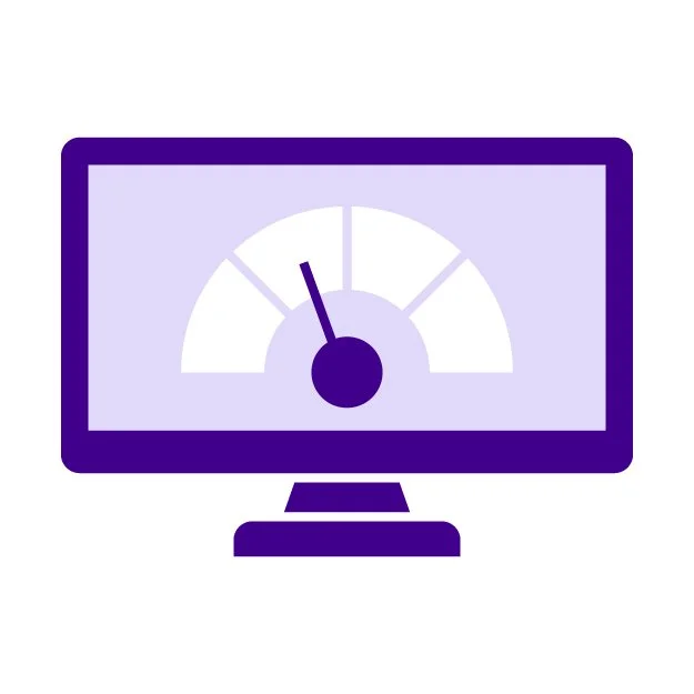 Computer with dial icon