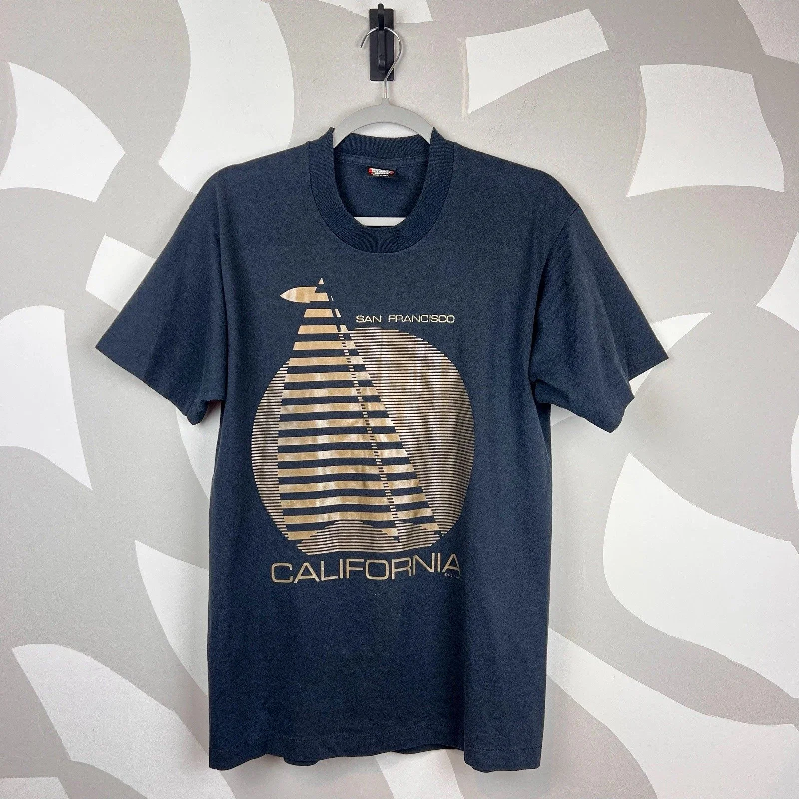 Vintage 1990's San Francisco Sail Metallic Print T-shirt | L